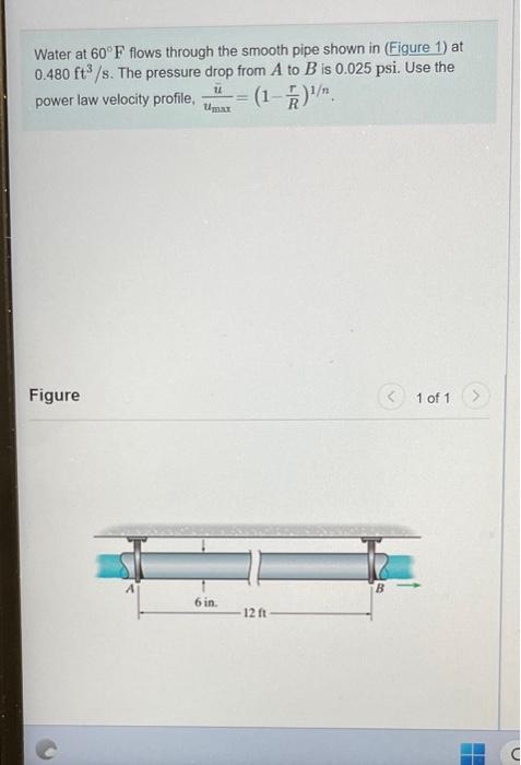 Solved Water at 60∘F flows through the smooth pipe shown in | Chegg.com
