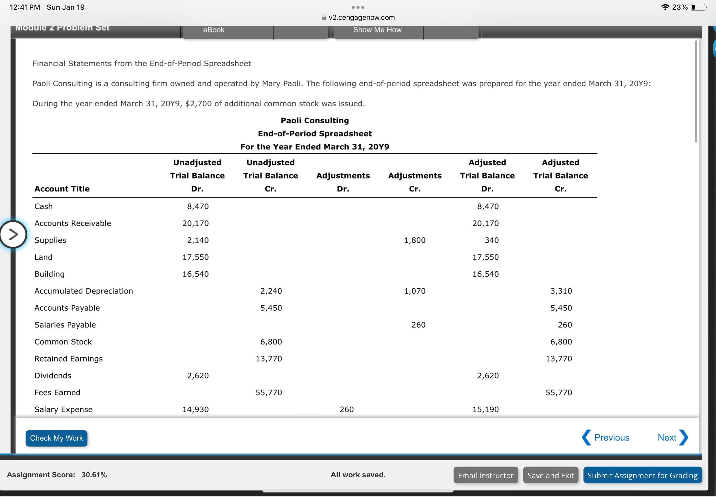 Solved Please solve accounting problem and fill out table In | Chegg.com