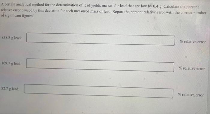 Solved A certain analytical method for the determination of | Chegg.com