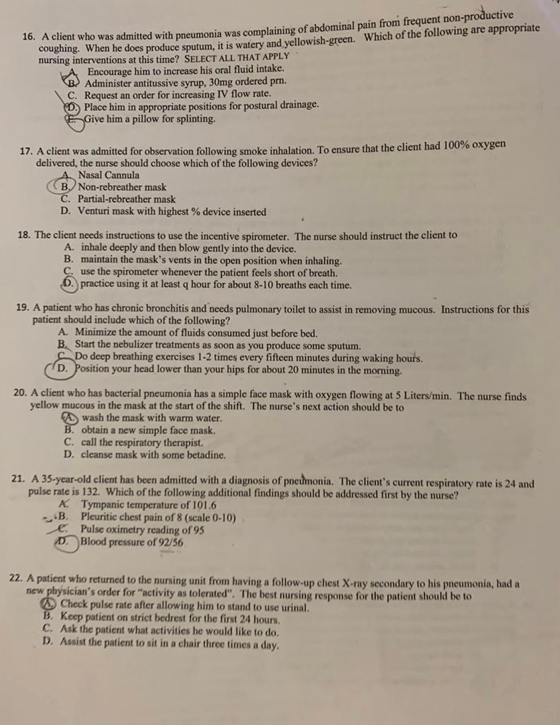 solved-16-a-client-who-was-admitted-with-pneumonia-was-chegg