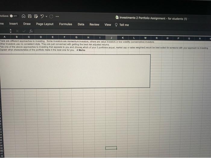 AutoSave 2C - Home Insert Draw Page Layout Formulas | Chegg.com