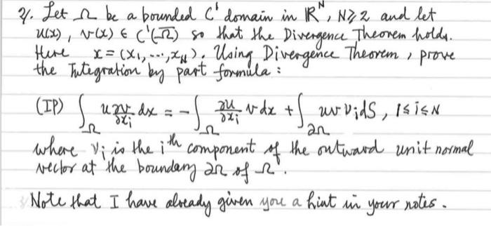 Solved 2. Let or be a bounded C' domain in R, N72 and let | Chegg.com