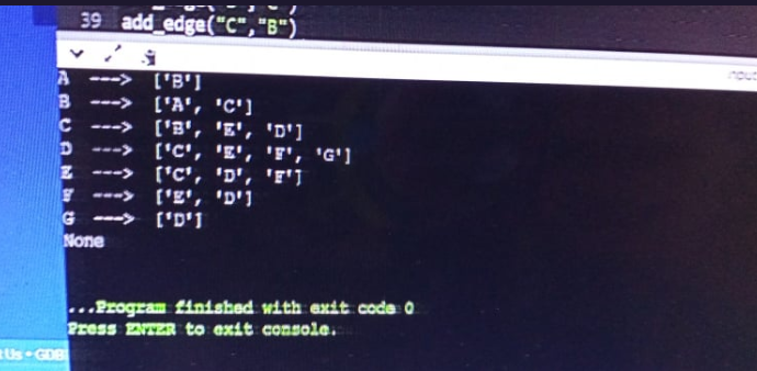 Solved 1. Create a Python project named AdjacencyList. Set | Chegg.com