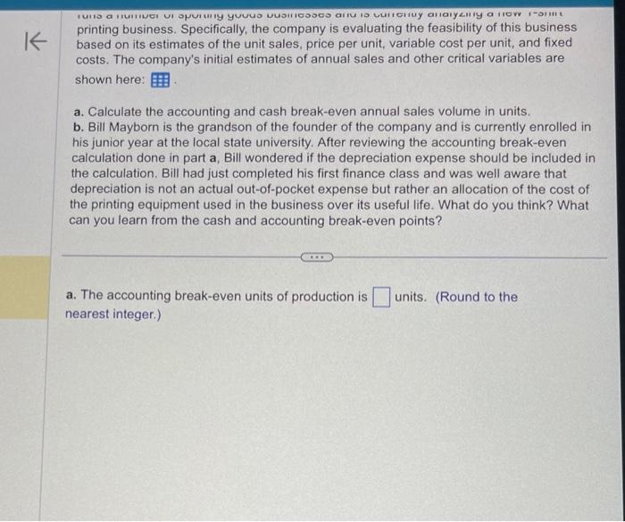 Solved (Related To Checkpoint 13.4) (Using Break-even | Chegg.com