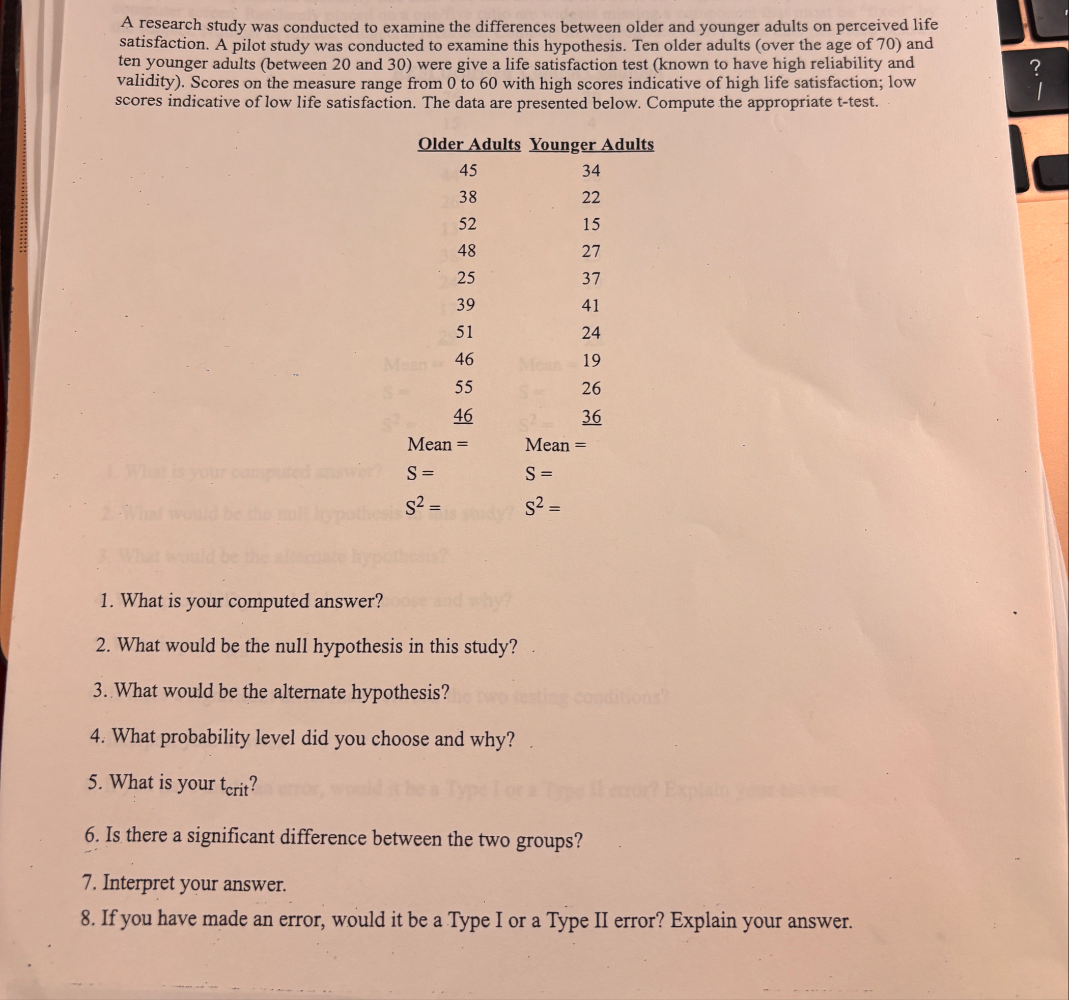 Solved A research study was conducted to examine the | Chegg.com