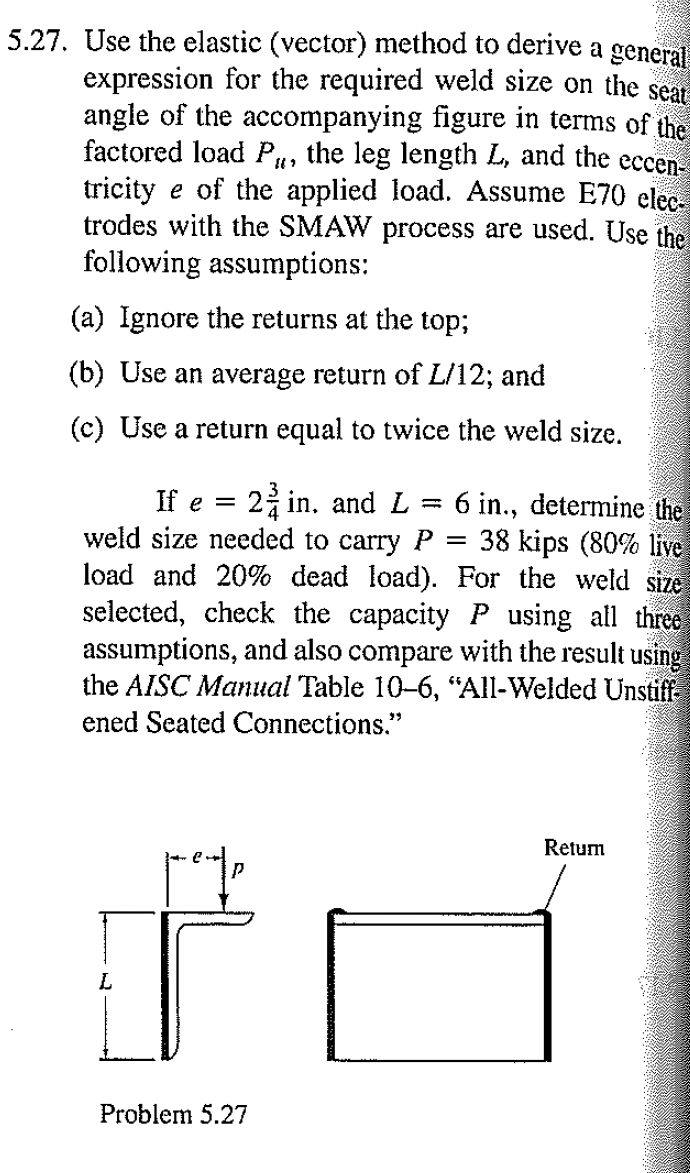 Solved 5.27. ﻿Use the elastic (vector) ﻿method to derive a | Chegg.com