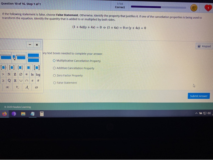 Solved Question 10 of 16, Step 1 of 1 7/16 Correct If the | Chegg.com