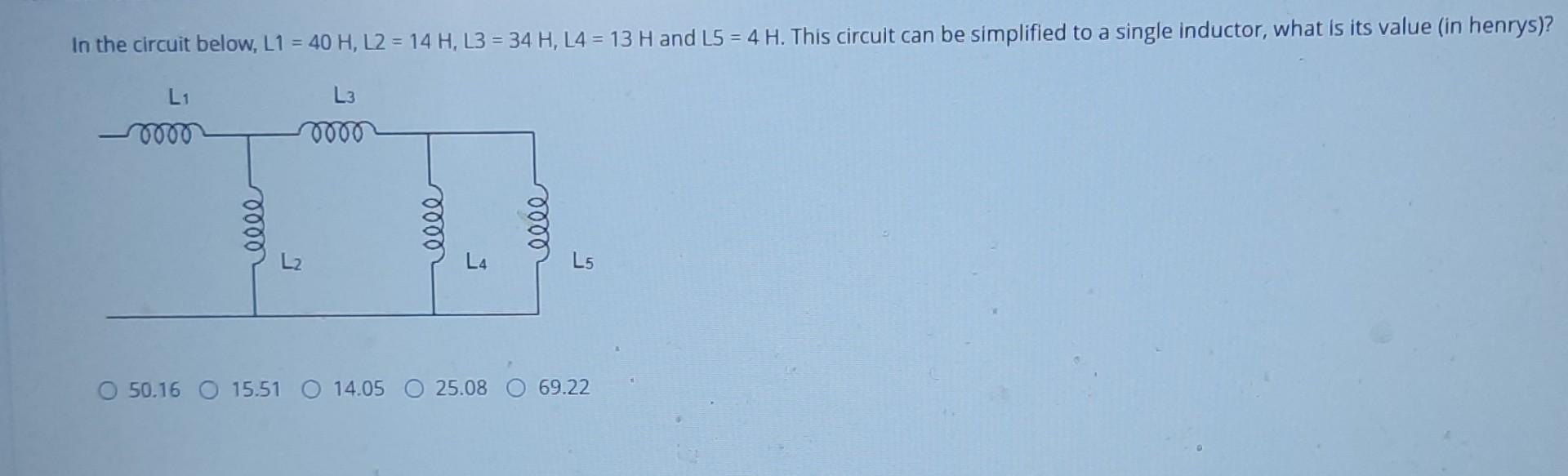 Solved In the circuit below, L1 = 40 H, L2 = 14 H, L3 = 34 | Chegg.com