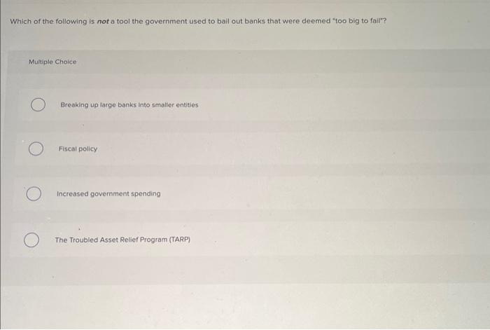 Solved Which of the following is not a tool the government | Chegg.com