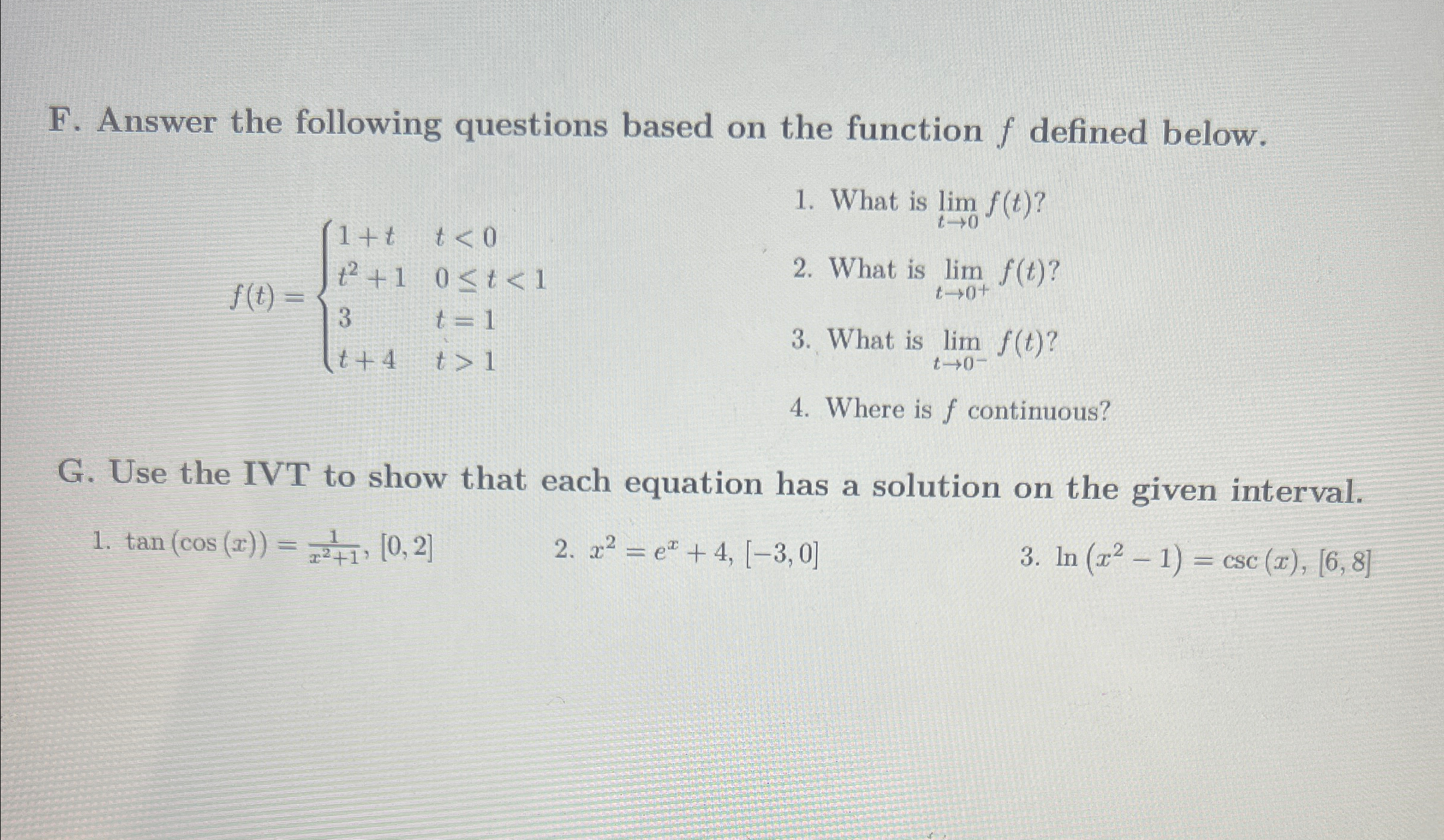 Solved F. ﻿Answer the following questions based on the | Chegg.com