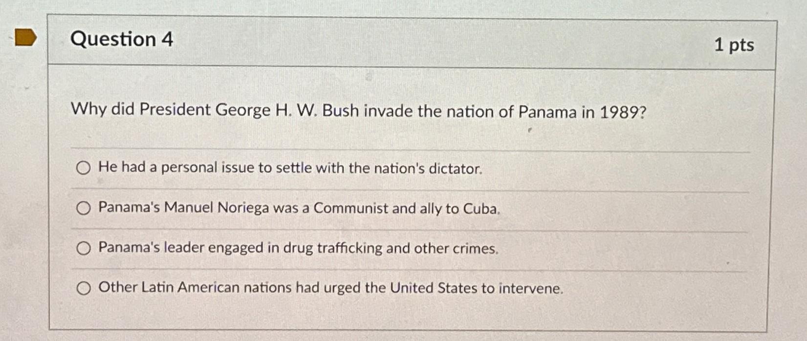 Solved Question 41 ﻿ptsWhy did President George H. ﻿W. ﻿Bush | Chegg.com