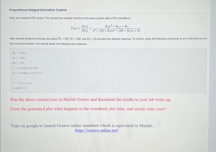 Solved MATLAB CODE We will consider the following | Chegg.com