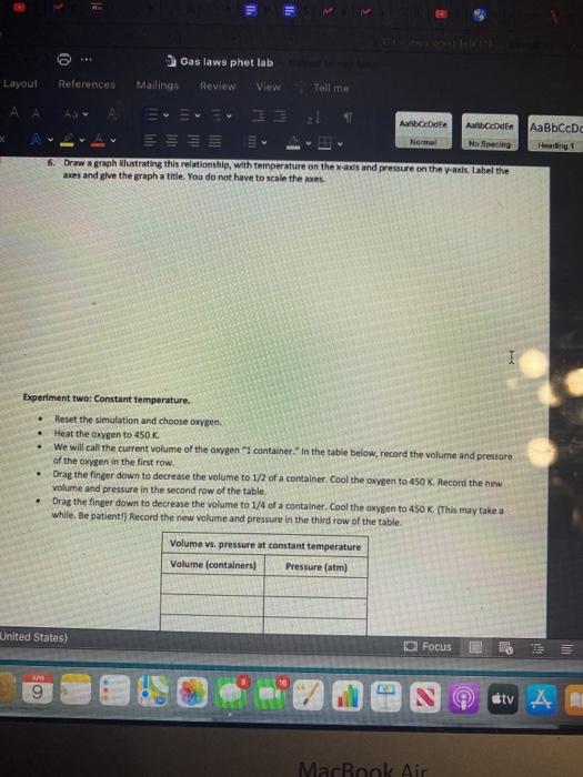 Solved lle Gas laws phet lab (1) Gas laws phet lab Saved to