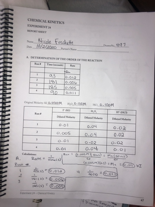 solved-chemical-kinetics-experiment-24-report-sheet-name-chegg