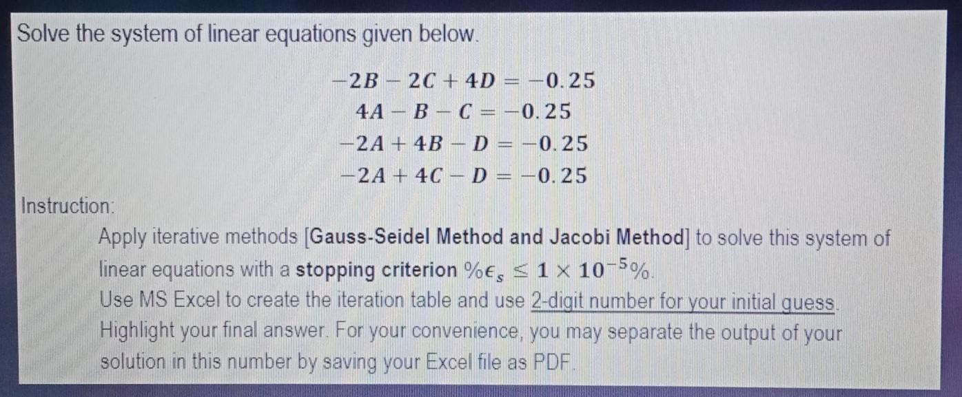 Solved Solve the system of linear equations given below. 2B | Chegg.com