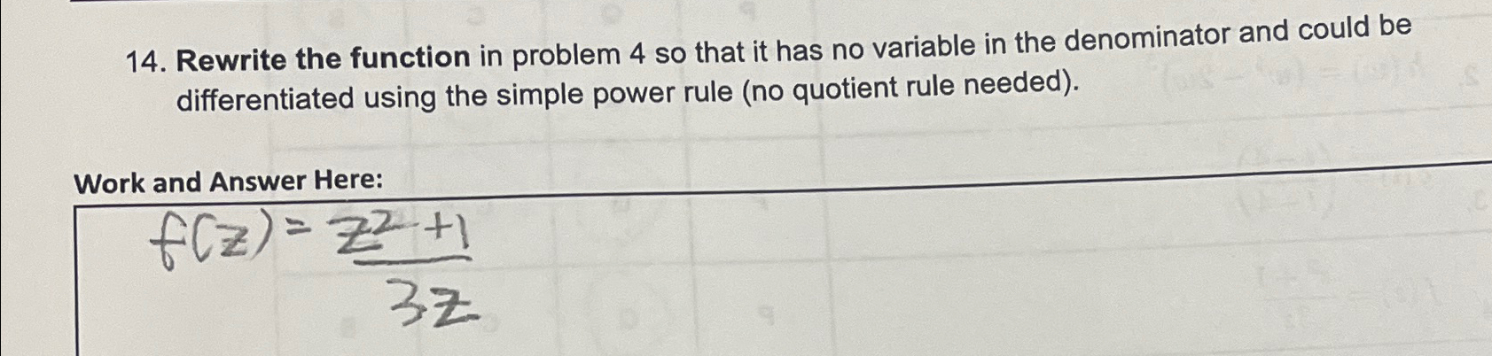 Solved Rewrite the function so that it has no variable in | Chegg.com