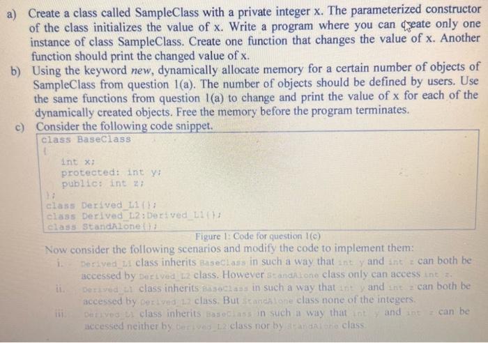 Solved Create a class called SampleClass with a private | Chegg.com