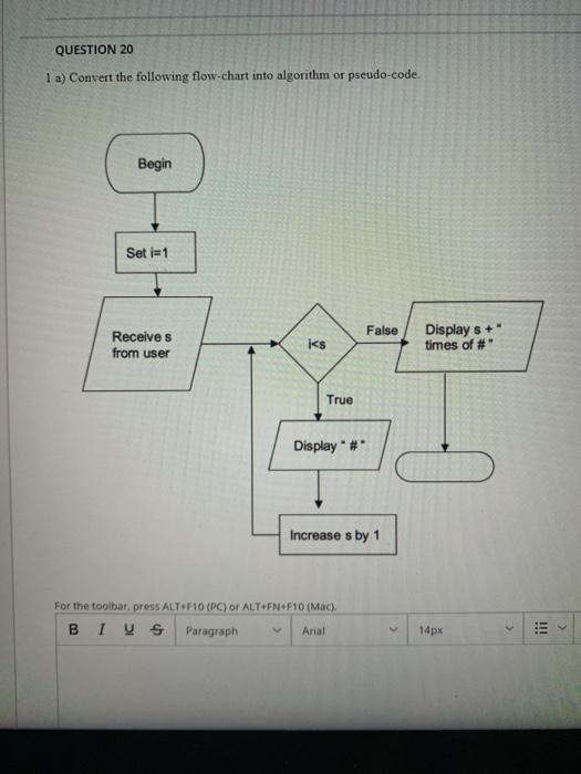 Solved QUESTION 21 1 b) Next, convert the above algorithm or | Chegg.com