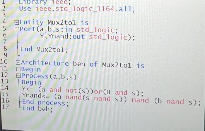 write the VHDL using logic for the code NOT | Chegg.com