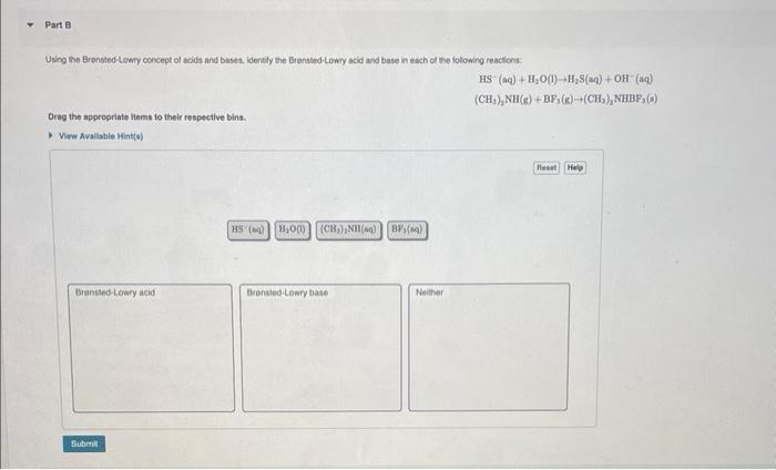 Solved Using the Amhenius concept of acids and bases, | Chegg.com