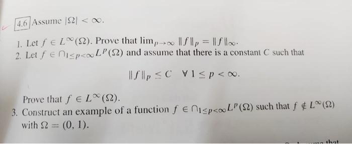 Solved 4.6 Assume ∣Ω∣