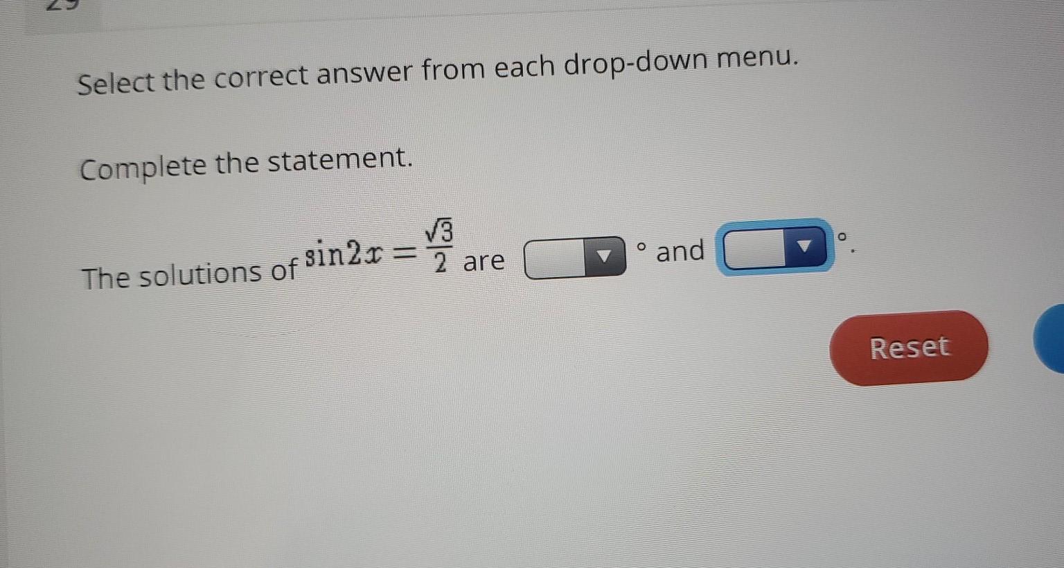 Solved 20 Select the correct answer from each drop-down | Chegg.com