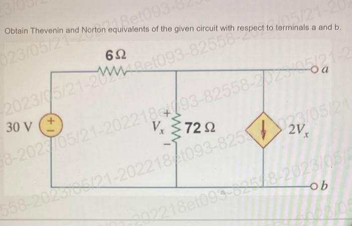 Solved Obtain Thevenin And Norton Equivalents Of The Given | Chegg.com