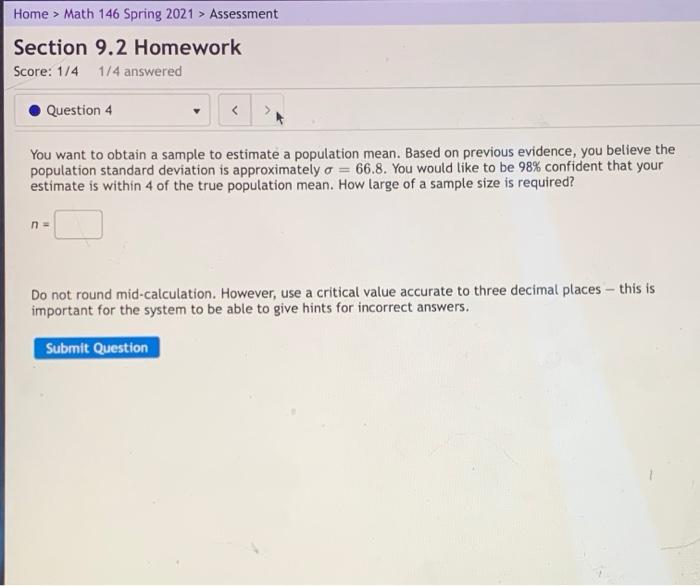 Solved Home > Math 146 Spring 2021 > Assessment Section 9.2 | Chegg.com
