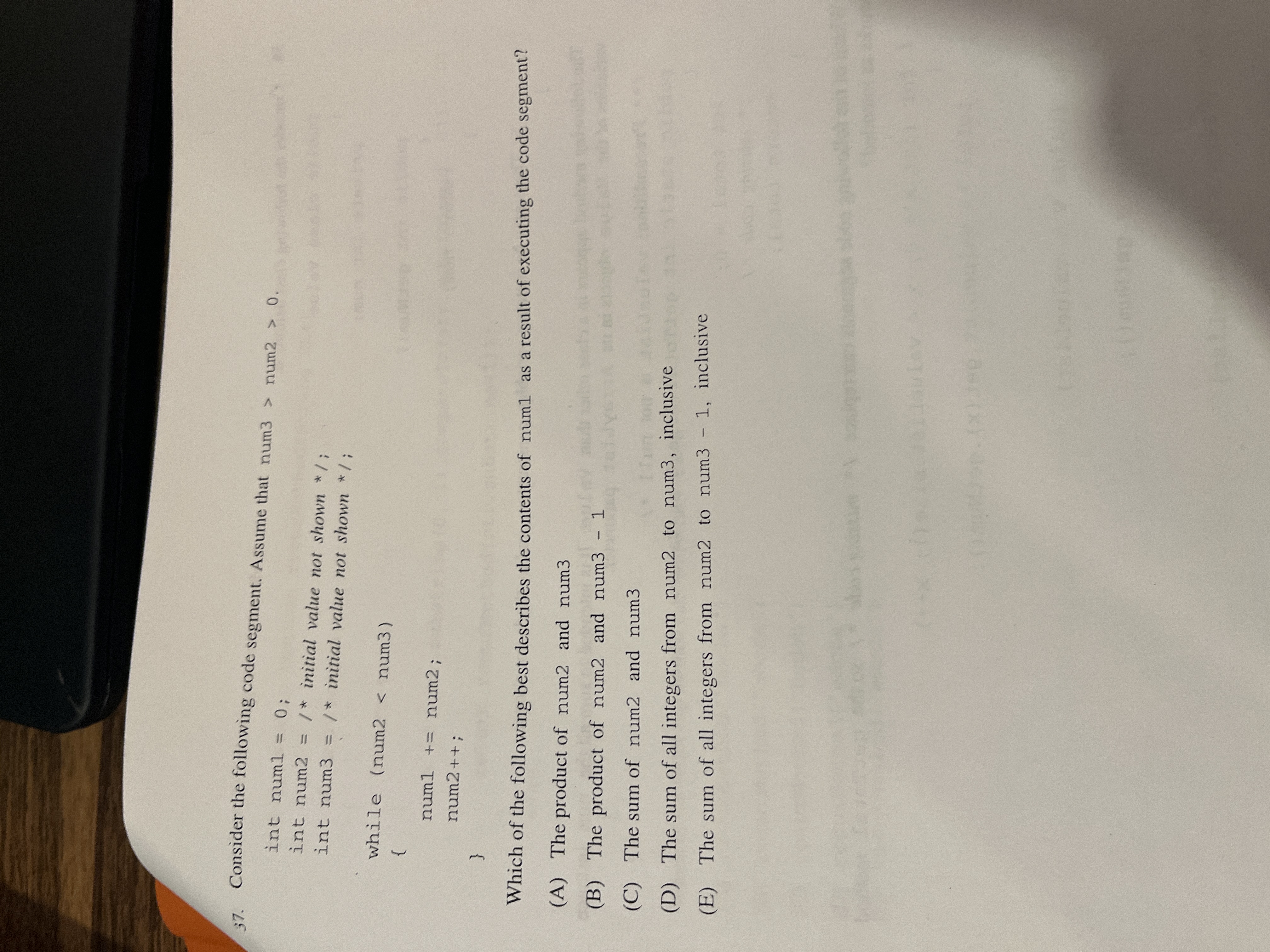 Solved Consider the following code segment. Assume that num | Chegg.com