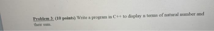 Solved Problem 3: (10 points) Write a program in CH to | Chegg.com