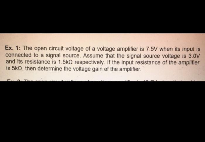 Solved Ex. 1: The open circuit voltage of a voltage | Chegg.com