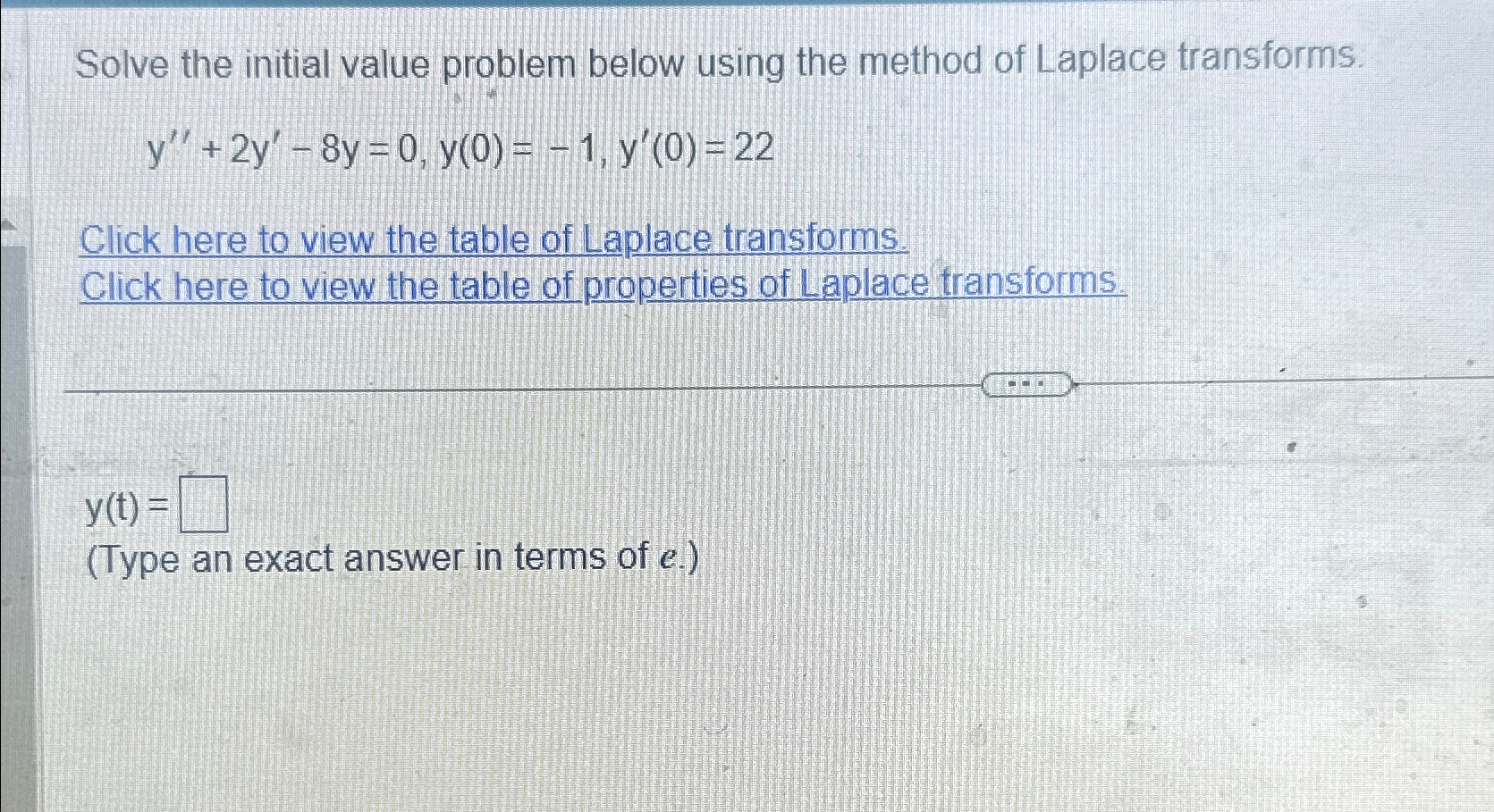 Solved 1.Solve the initial value problem below using the | Chegg.com