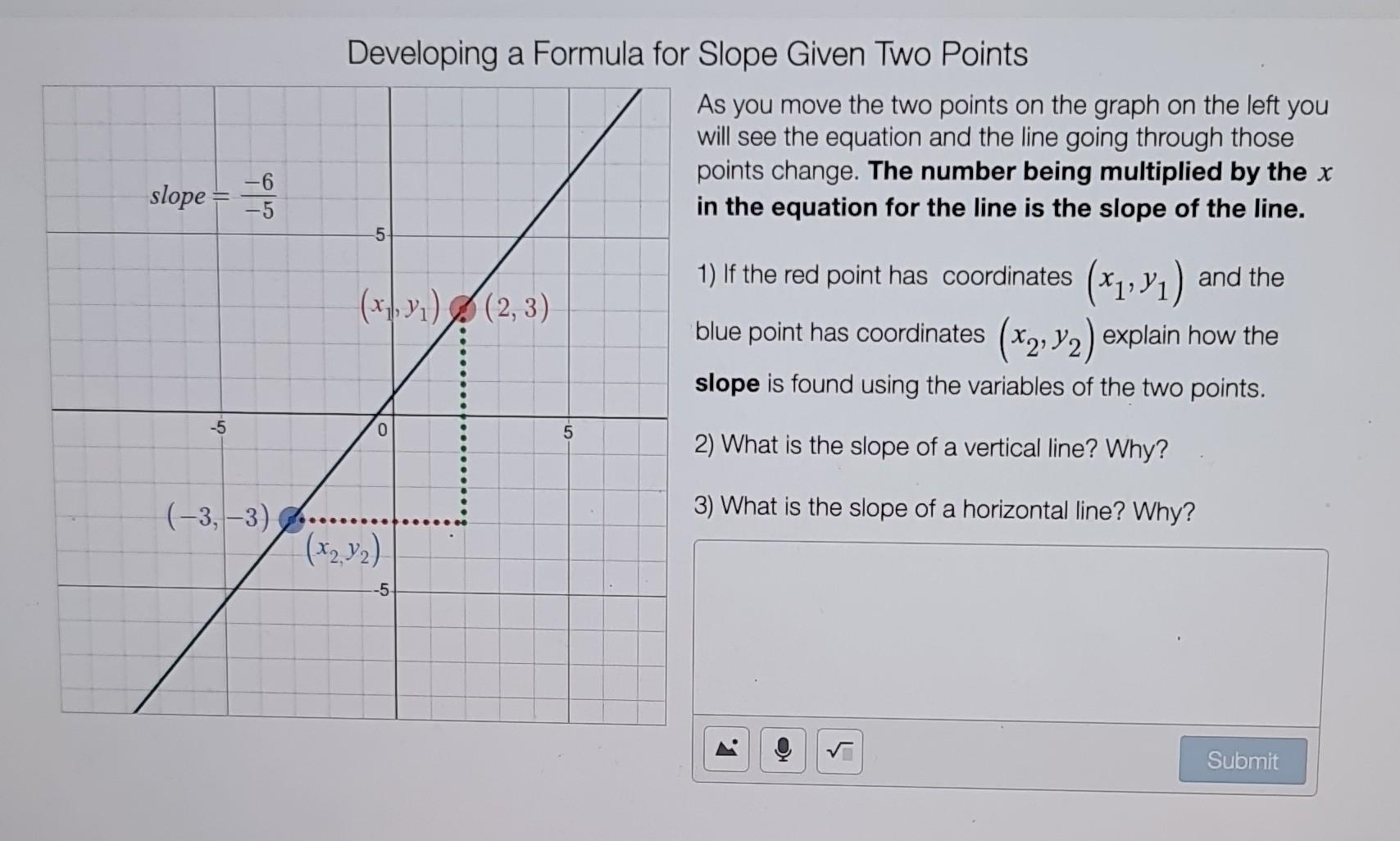 Solved Developing a Formula for Slope Given Two Points As | Chegg.com