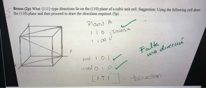 Solved Bonus (2p) What (111)-type directions lie on the | Chegg.com