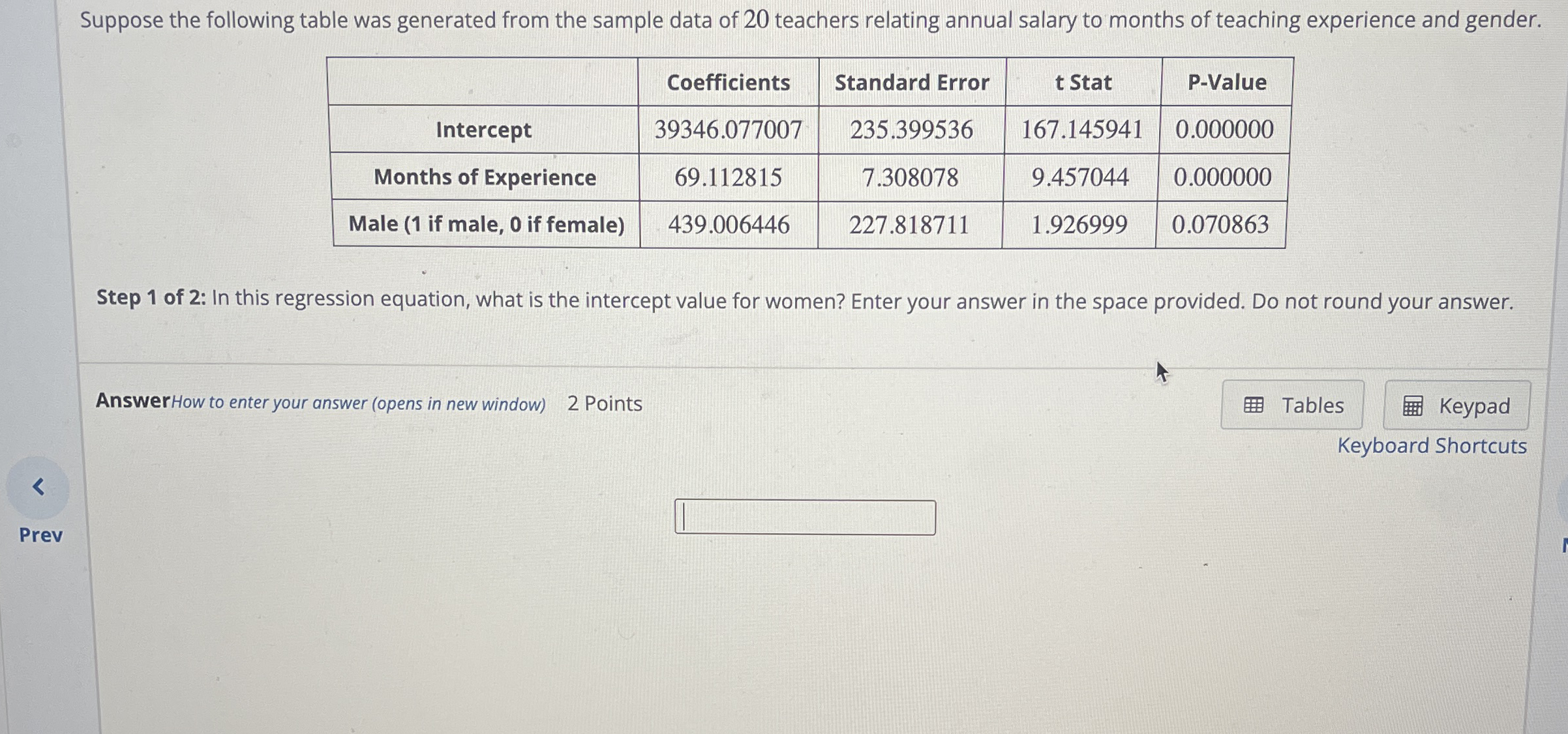 Solved Suppose the following table was generated from the | Chegg.com