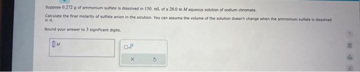 Solved Suppose 0.272 g of ammonium sulfate is dissolved in | Chegg.com ...