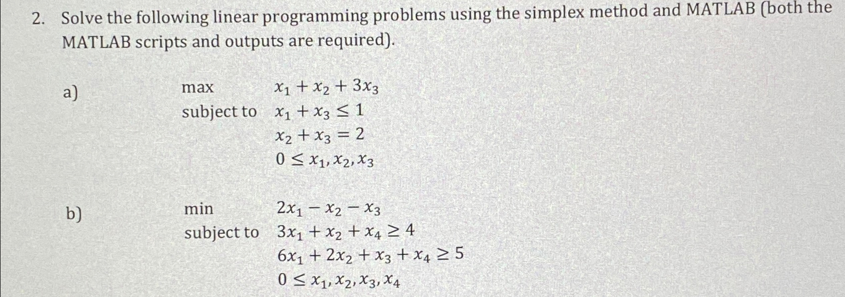 Solved Solve the following linear programming problems using | Chegg.com
