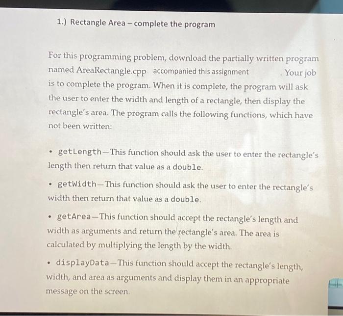 Solved For this programming problem, download the partially | Chegg.com