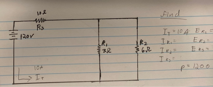 Solved 102 find R3 1200 It = 10 A ERI - [R2 IRIE Era= 62 IR, | Chegg.com