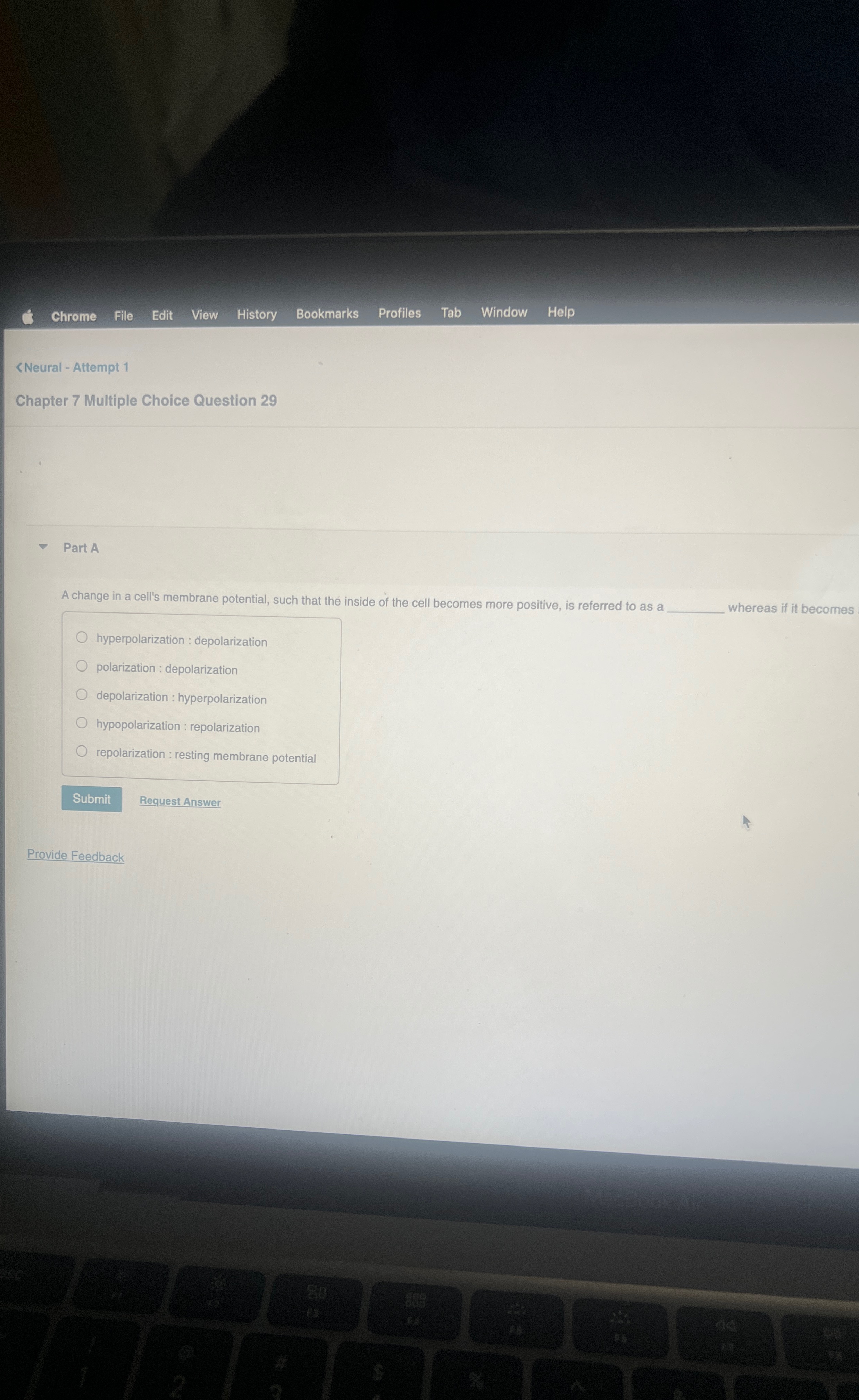 Solved Part AA change in a cell's membrane potential, such