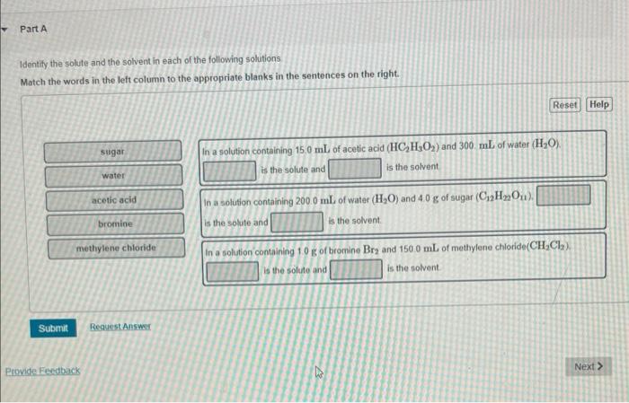 Solved Identify The Solute And The Solvent In Each Of The | Chegg.com