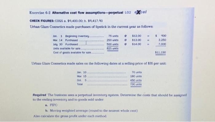 Solved Exercise 6-2 Alternative Cost Flow | Chegg.com