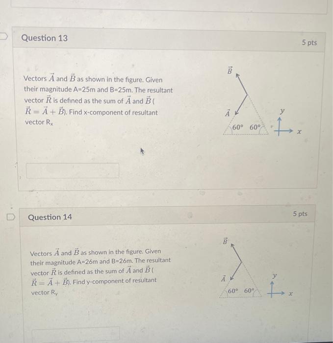 Solved Vectors A and B as shown in the figure. Given their | Chegg.com