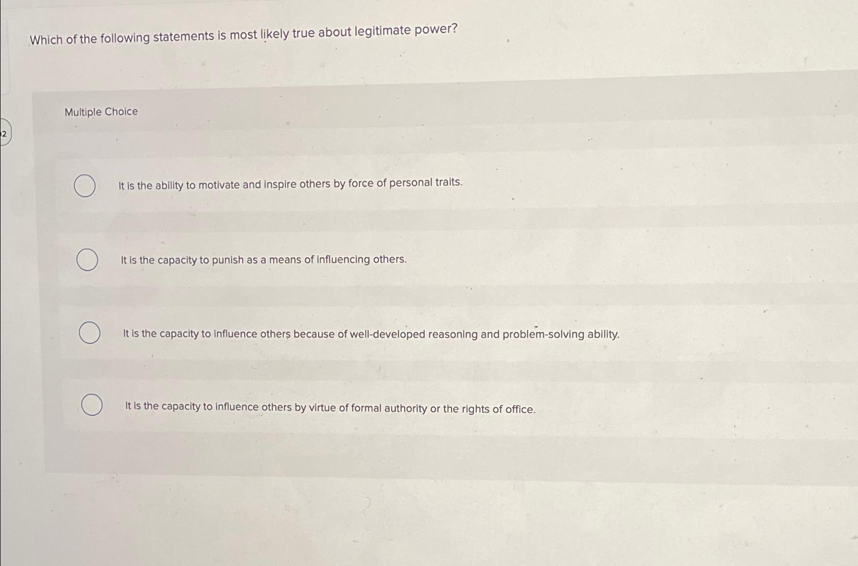 Solved Which of the following statements is most likely true | Chegg.com