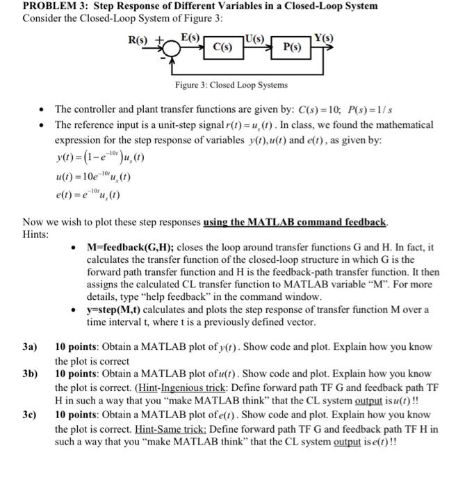 Solved PROBLEM 3: Step Response of Different Variables in a | Chegg.com