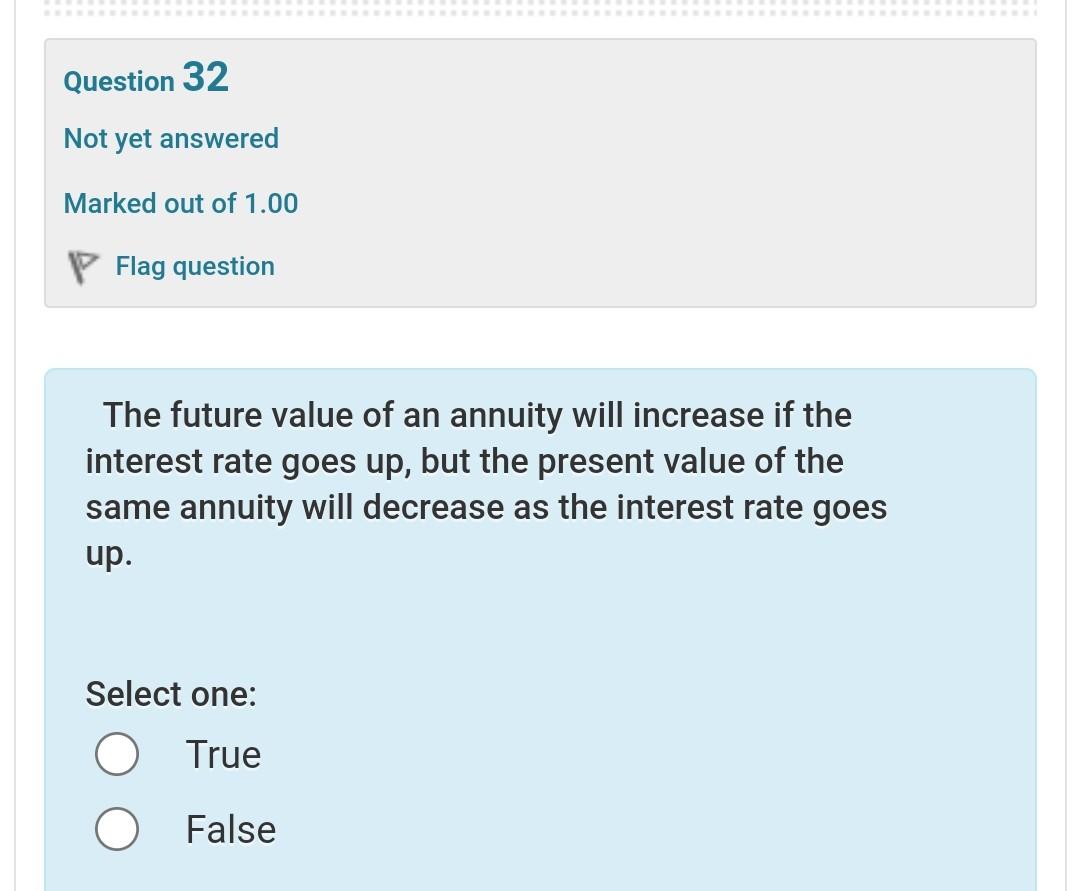 Solved Question 32 Not yet answered Marked out of 1.00 Flag | Chegg.com