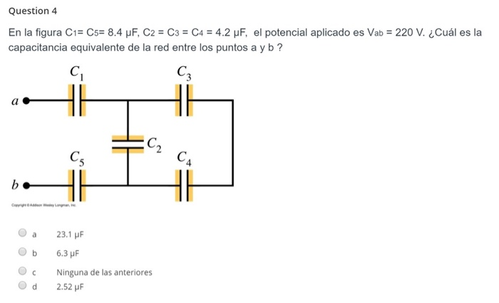 Solved In Figure C1 = C5 = 8.4 µF, C2 = C3 = C4 = 4.2 µF, | Chegg.com