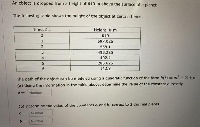 Solved An object is dropped from a height of 610 m above the | Chegg.com