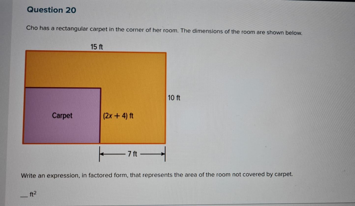Solved Cho has a rectangular carpet in the corner of her