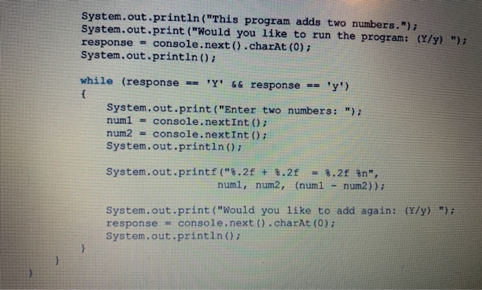 Solved 13. The following program is designed to input two | Chegg.com